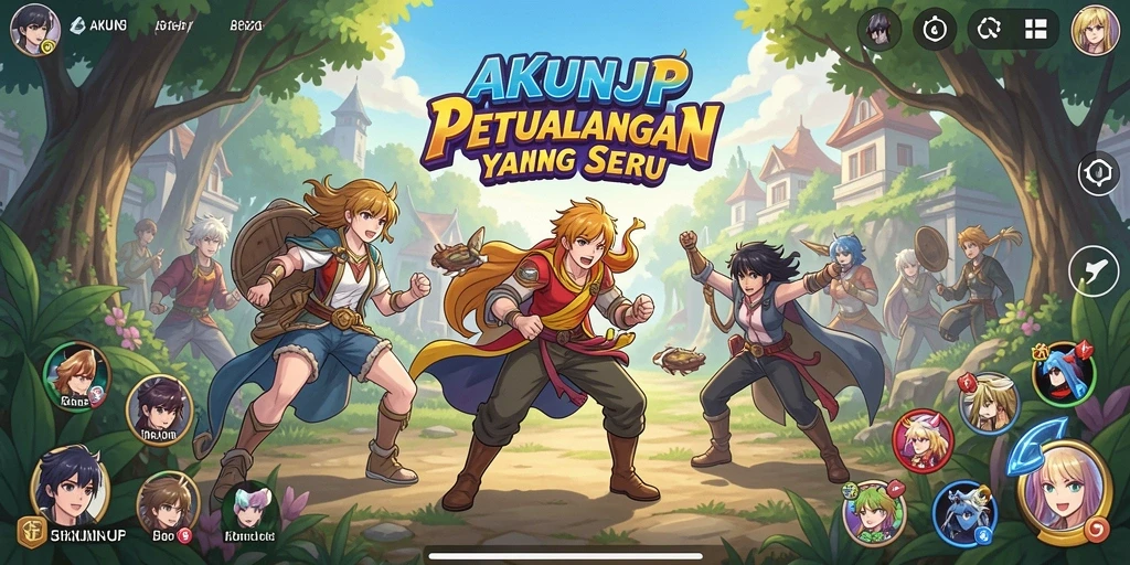 Tampilan gameplay AKUNJP yang menakjubkan dengan karakter anime favorit.