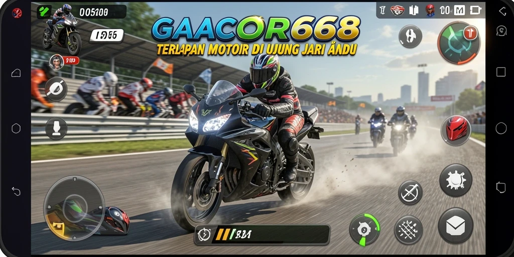Gameplay GACOR668 menampilkan balapan motor yang mendebarkan dan penuh tantangan.