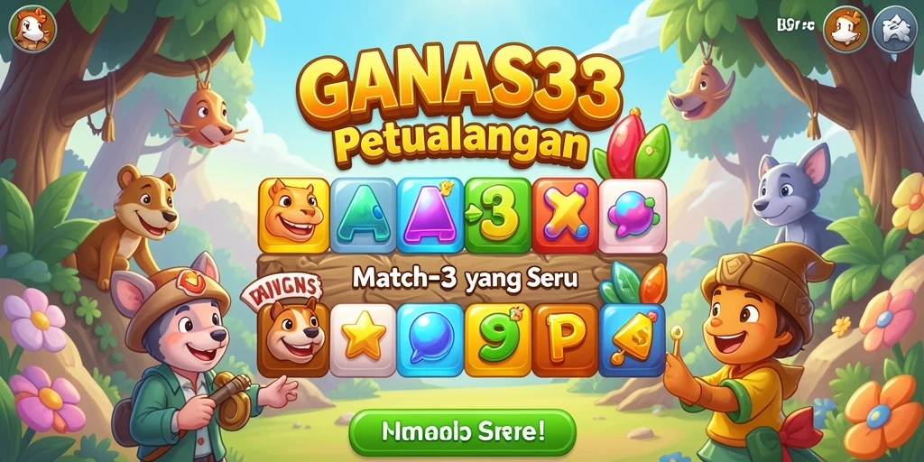 Gameplay menarik dan penuh warna di GANAS33 dengan tantangan Match-3.