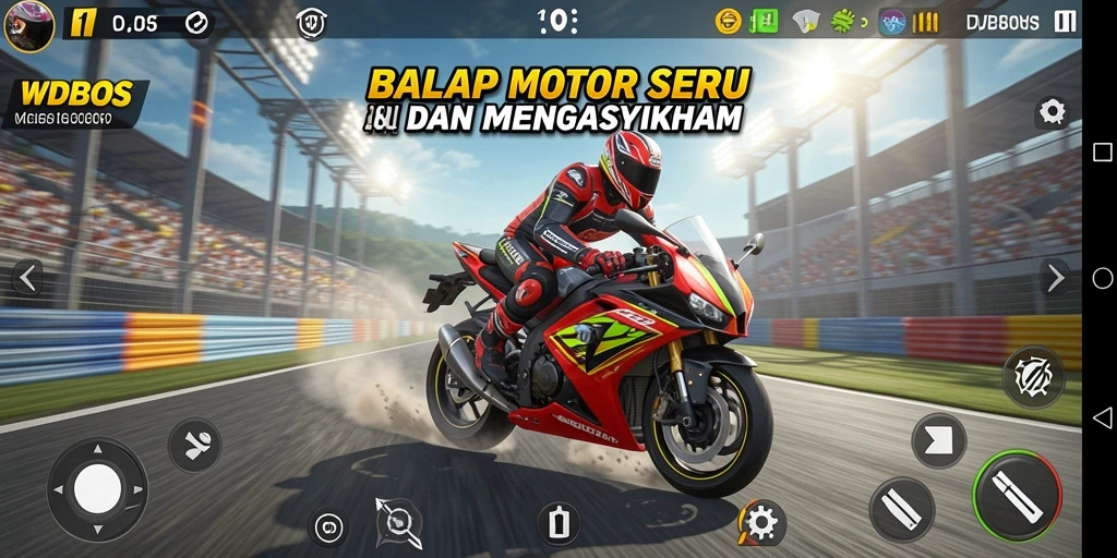 Tampilan aksi balap motor intens di WDBOS.