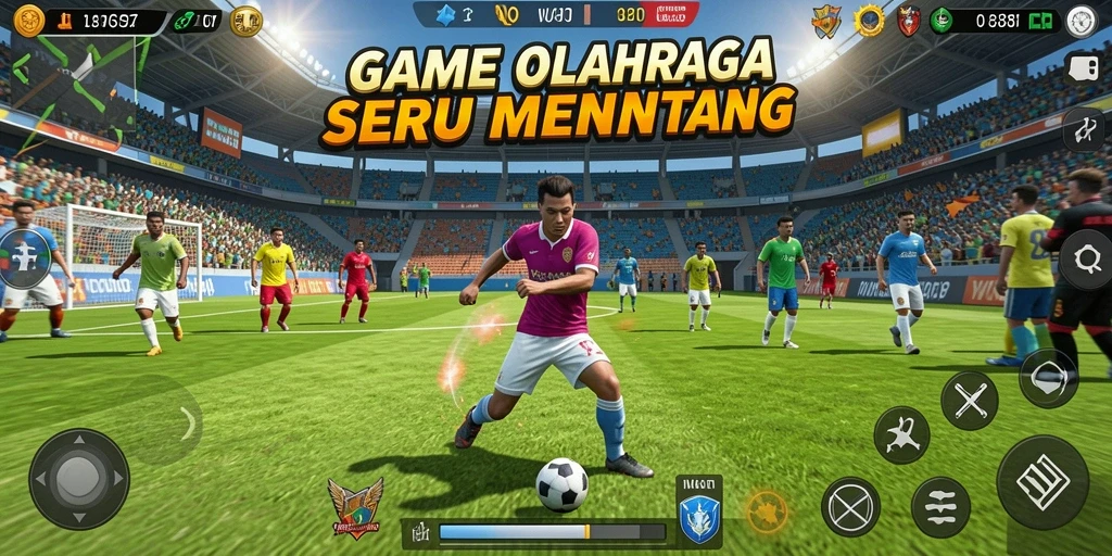 Tangkapan layar gameplay WG87 menampilkan aksi olahraga yang mendebarkan.