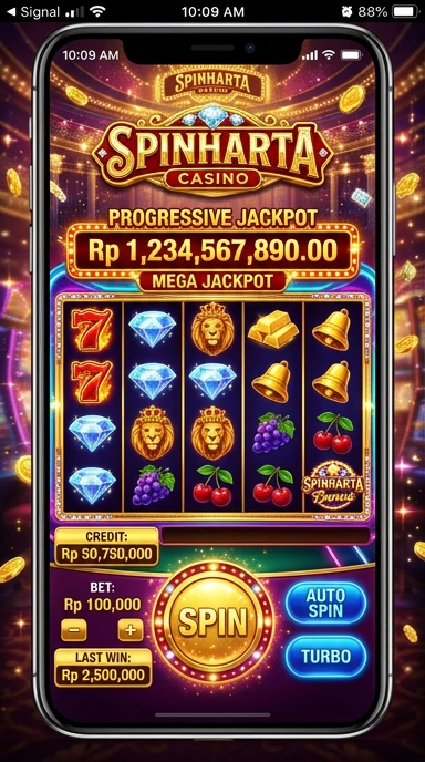 Tampilan aplikasi spinharta yang intuitif dan menarik.